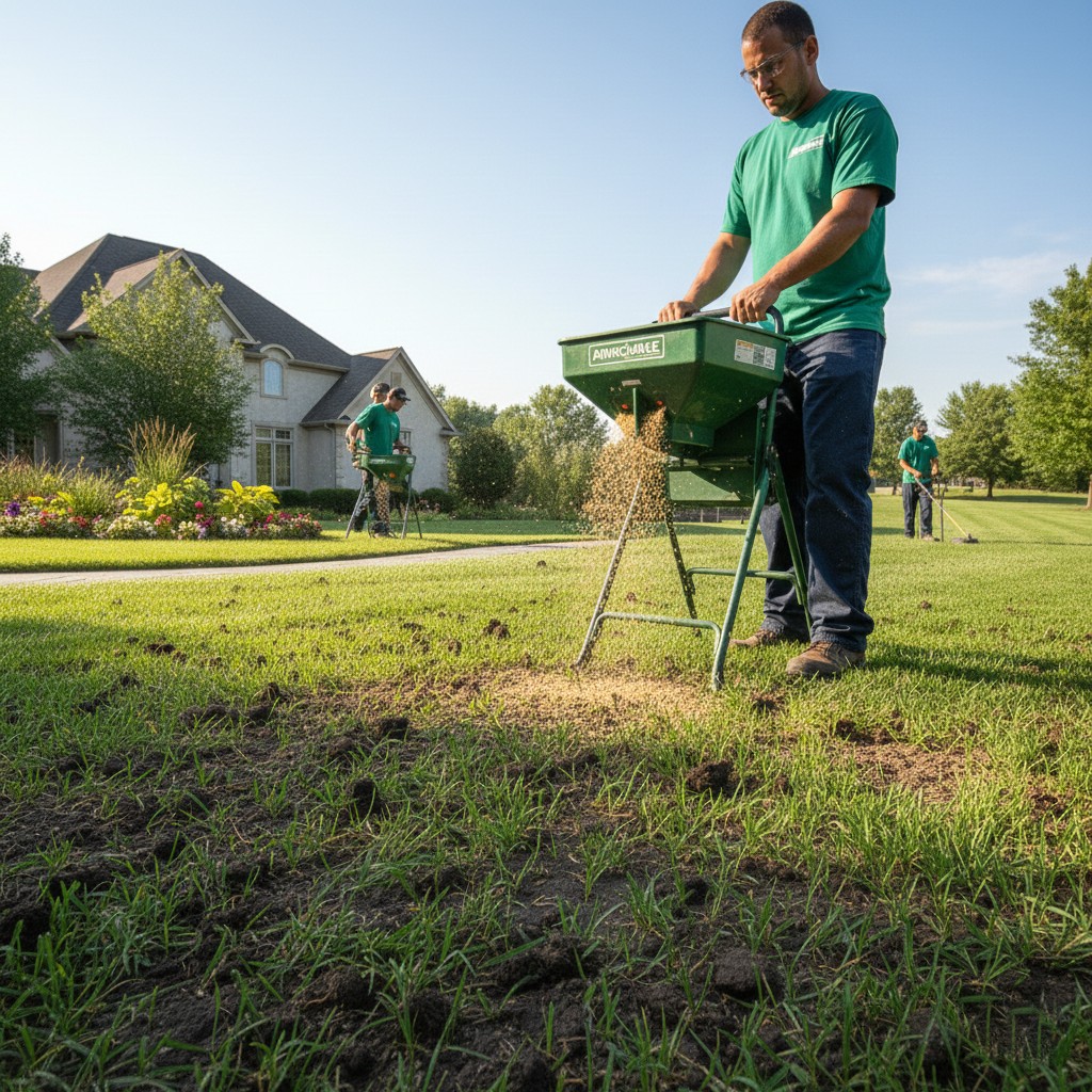 Beautiful lawn after overseeding